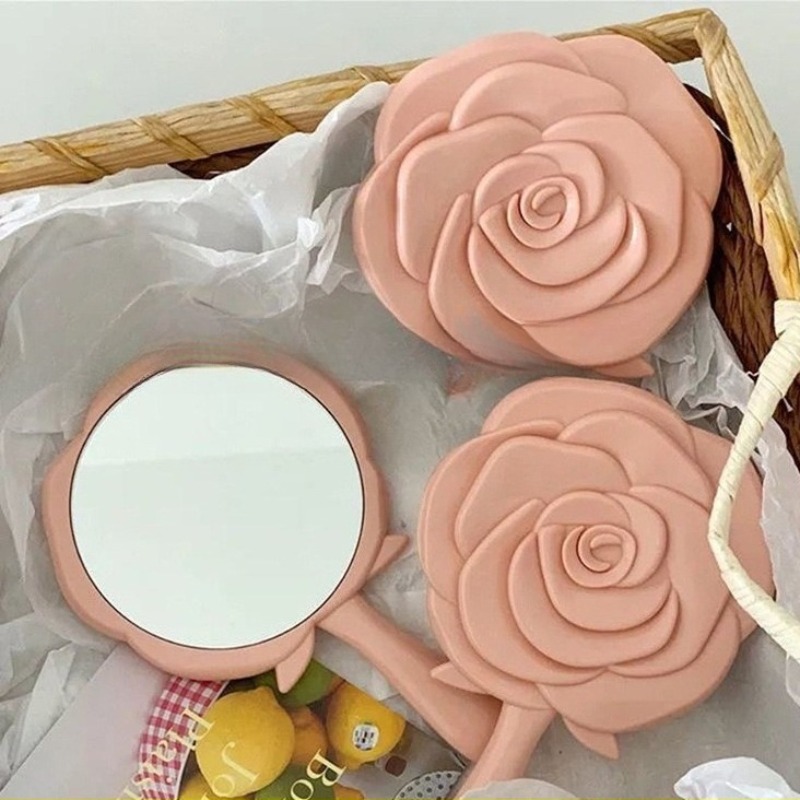 Beauty Flower Makeup - Portable Women Rose Makeup Mirror Hand