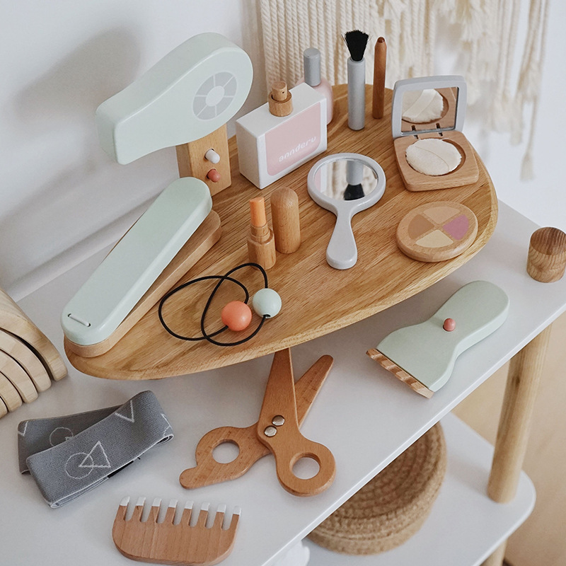 Beauty Makeup Set For Kids - New Children Wooden Simulation Makeup Toy