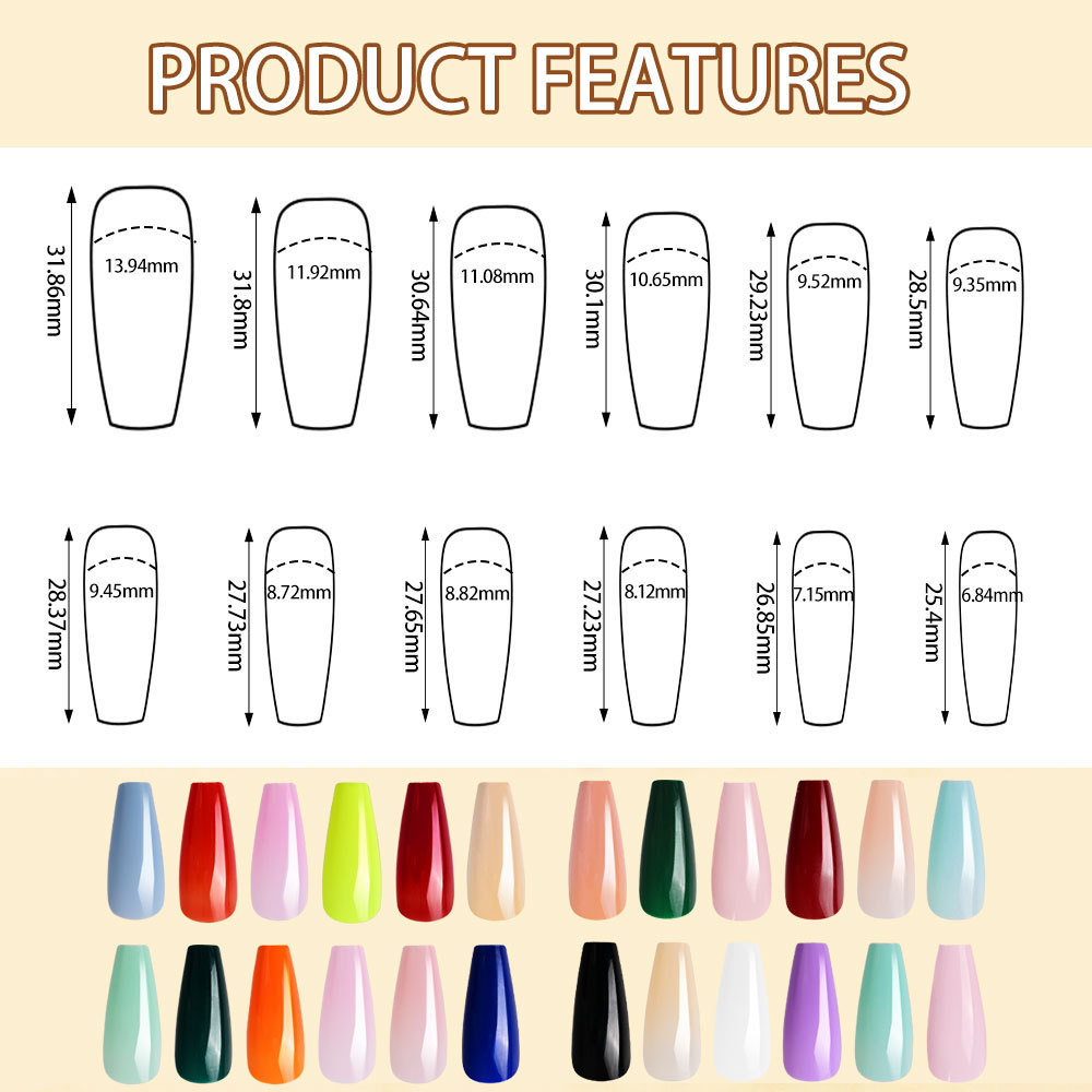 576pcs/Box Colorful Fake Nails - огляд і ціна Nail Extension Tips