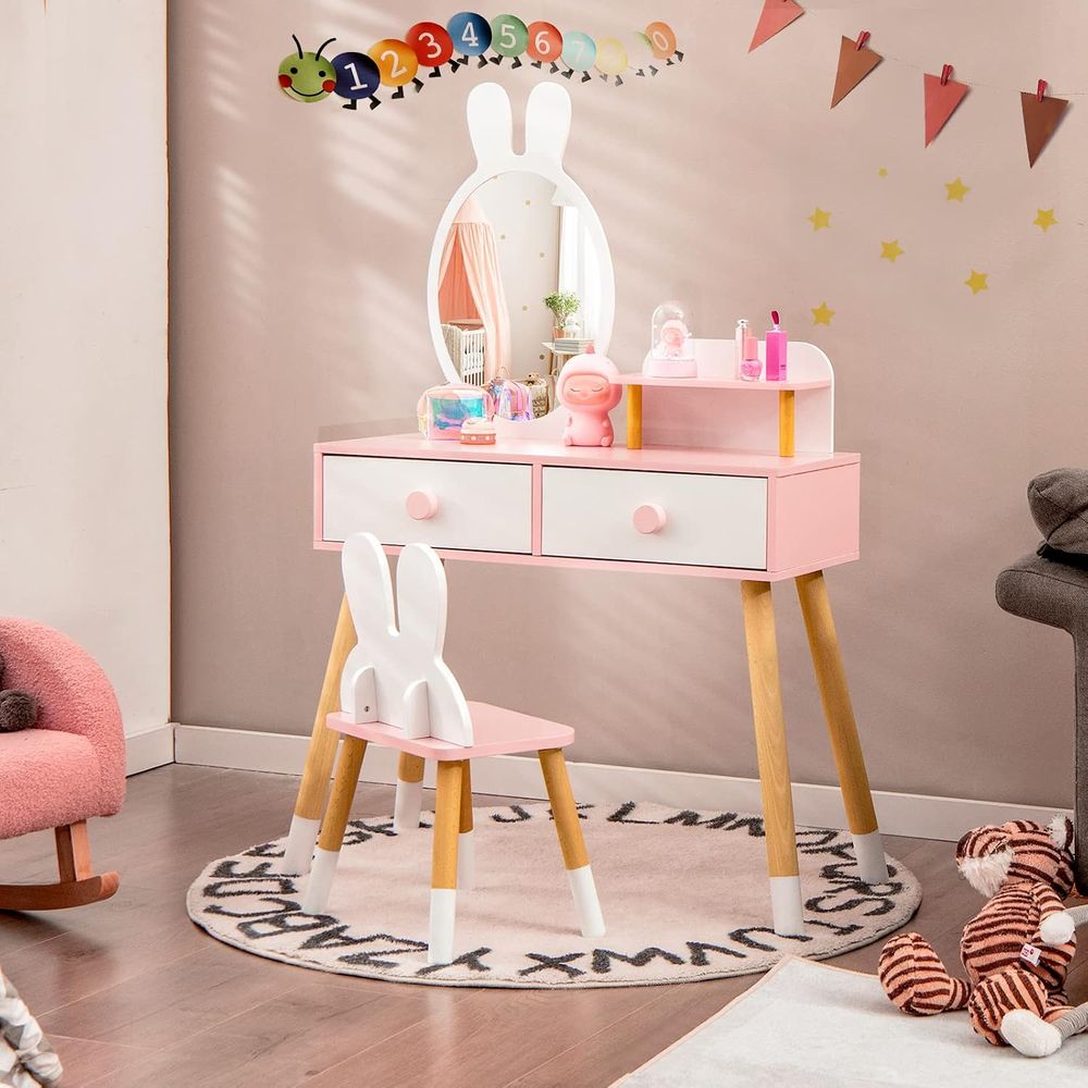 EY Kids Vanity, Rabbit Themed  - огляд і ціна Beauty Makeup Set For Kids