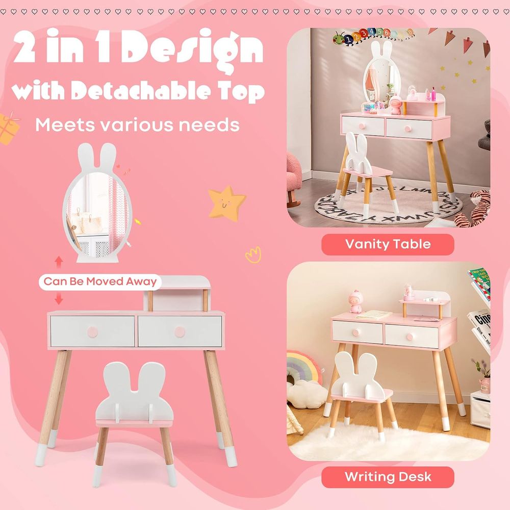 EY Kids Vanity, Rabbit Themed  - огляд і ціна Beauty Makeup Set For Kids