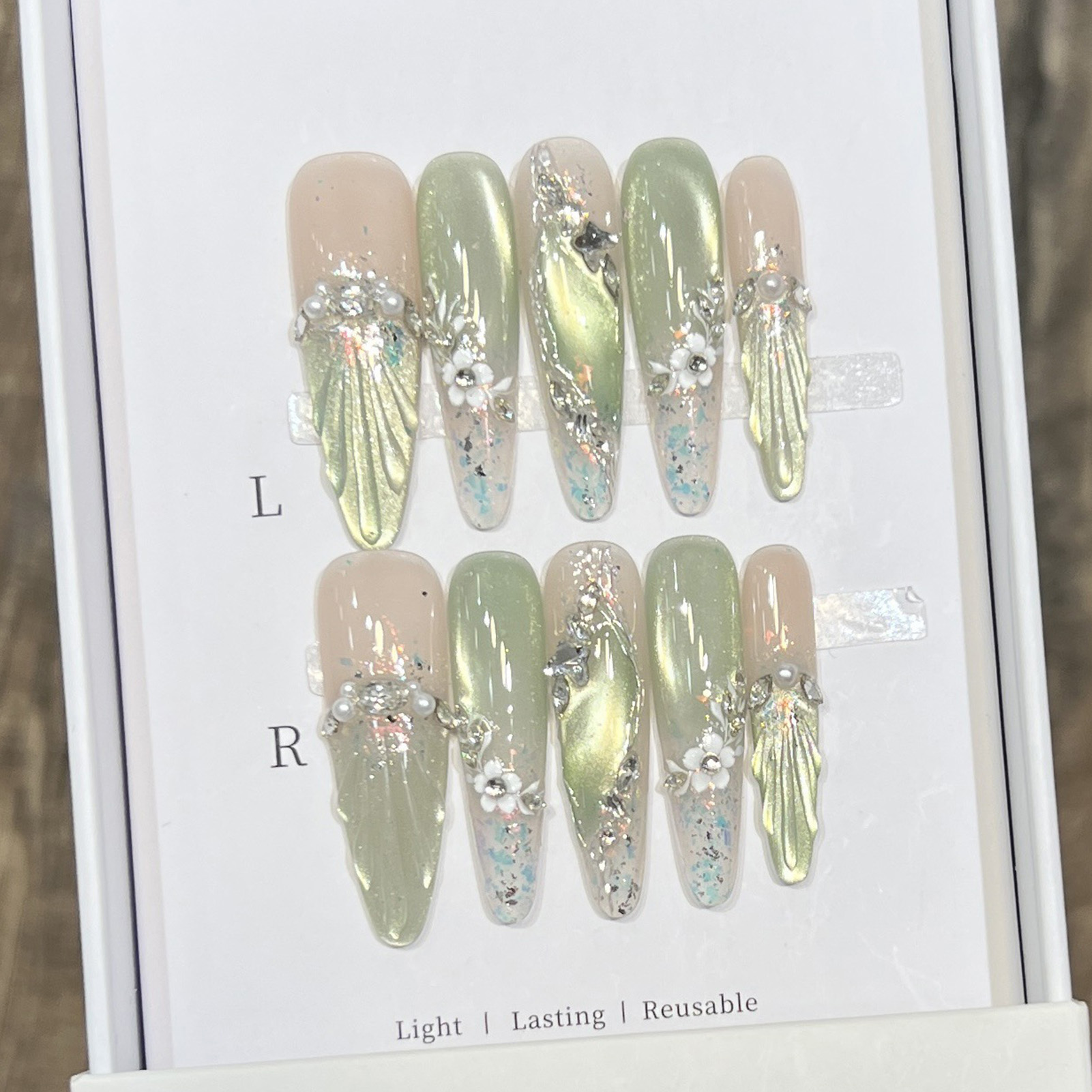 10pcs Long Almond Fake Nails T - огляд і ціна Nail Extension Tips