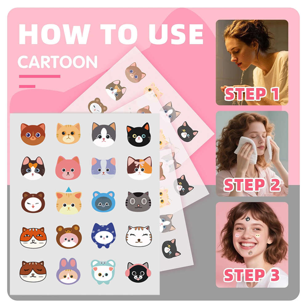 600 Pieces of Cartoon Cat Acne - огляд і ціна Pressed Powder Foundation
