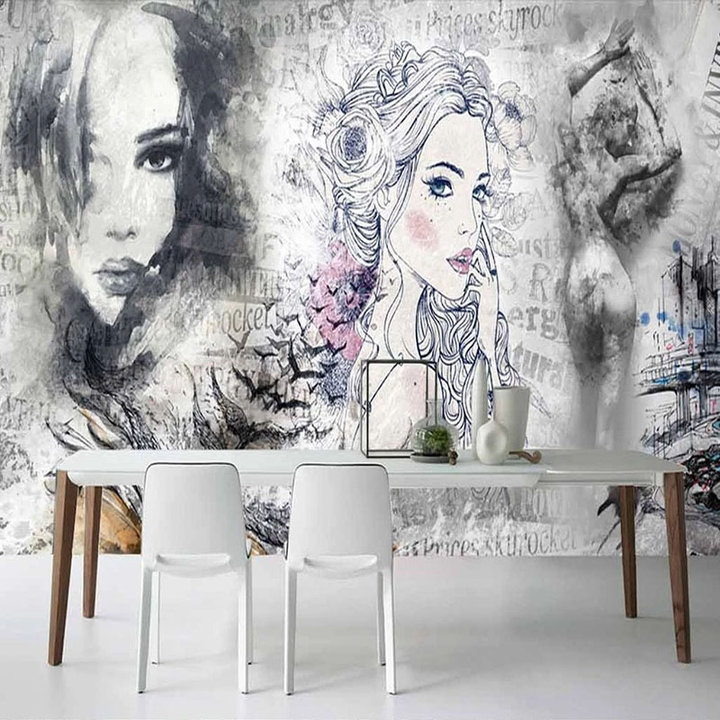 Custom 3D Mural Retro Fashion  - огляд і ціна Beauty Makeup Wallpaper