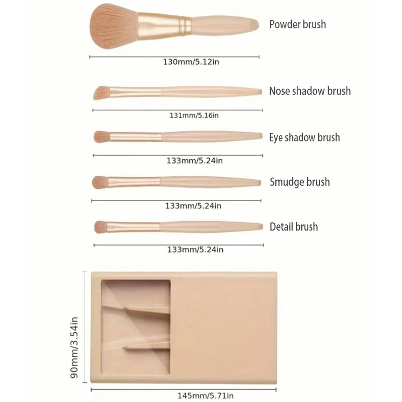 5pcs Cosmetic Brush Kit With M - огляд і ціна Beauty Flower Makeup